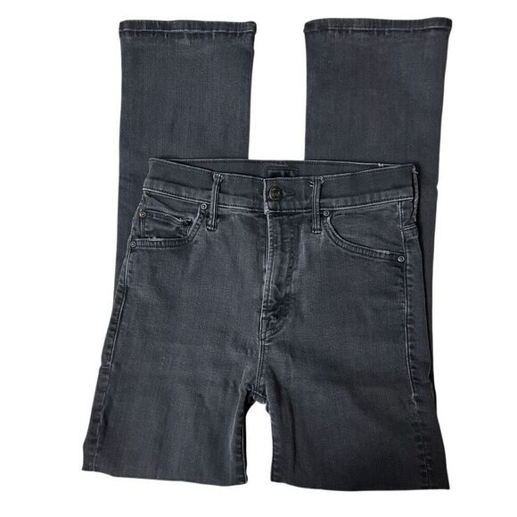 Mother Denim The Insider Crop Black Bootcut Flare Jeans in Not Guilty Size 24 - Picture 14 of 16